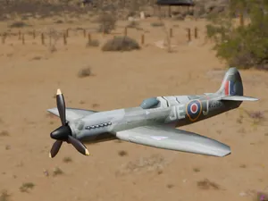 Spitfire Fighter plane with rotating propeller