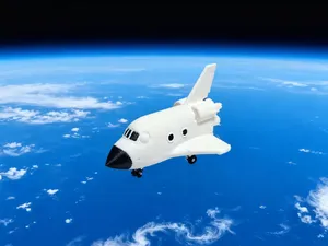 Cartoon-style chibi space shuttle model