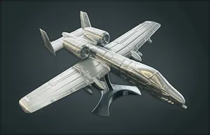 A-10 Warthog Model with Stand (No Supports)