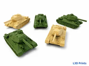 Mini T-34 Soviet Tank 1/200 By L3D Prints