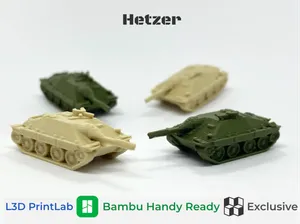 Mini Hetzer Tank 1/200 Scale By L3D PrintLab