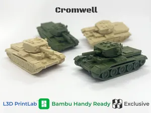 Mini Cromwell Tank 1/200 Scale By L3D PrintLab