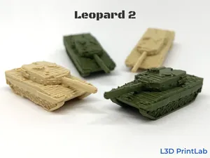 Mini Leopard 2 Tank 1/200 Scale By L3D PrintLab