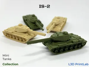 Mini IS-2 Tank 1/200 Scale By L3D PrintLab