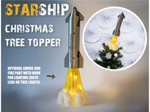 Starship Rocket Model (Freestanding or TreeTopper)