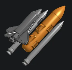 Space Shuttle Full Stack - Magnetically Coupled Multi-Stage 1:285 Stylized Model