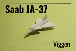 JA-37 Viggen print-in-place micro jet fighter