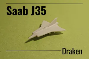 J35 Draken print-in-place micro jet fighter