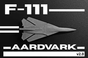 F-111 Aardvark print-in-place and articulated micro attack aircraft - full redesign