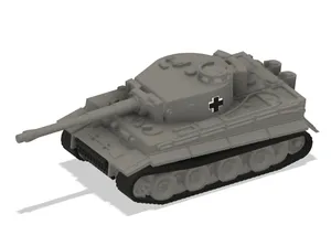Multi Part Panzerkampfwagen VI "Tiger I" tank 1/72 (fusion360)