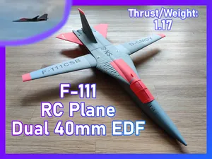 F-111 CSB "SN-6" | Fully 3D Printable Dual 40mm EDF RC Plane