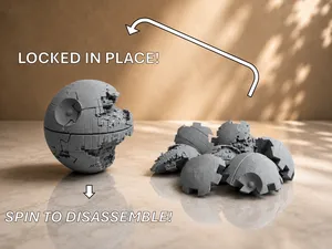 Death Star 3D Puzzle - Locks in place! Make it explode by spinning!