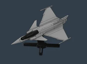 [MINI VERSION, 10CM] JAS 39 Gripen Jet, 3-piece heatset insert assembly.