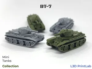 Mini BT-7 Tank 1/200 Scale By L3D PrintLab