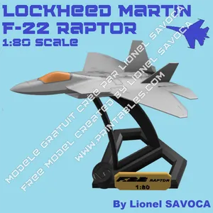 Lockheed Martin F-22 Raptor - 1:80 scale