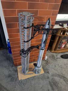 SpaceX Starship and orbital launch tower 1:144 scale
